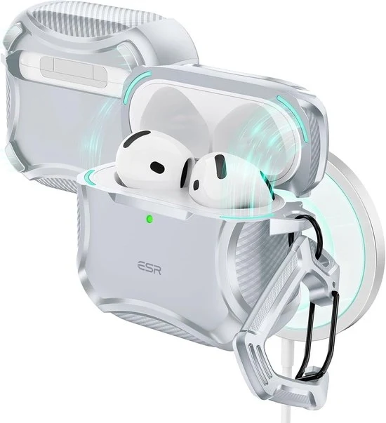 Casochi per AirPods - compatibili con MagSafe - grigi - protezione antifurto robusta