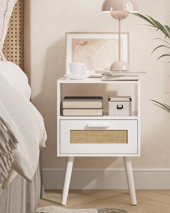 Cassettiera da notte - stile rustico - multifunzionale - 1 pezzo - colore legno