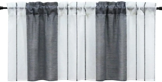 Vetrata trasparente a strisce - adatta per cucina - 1 pezzo - grigio - 30x120 cm