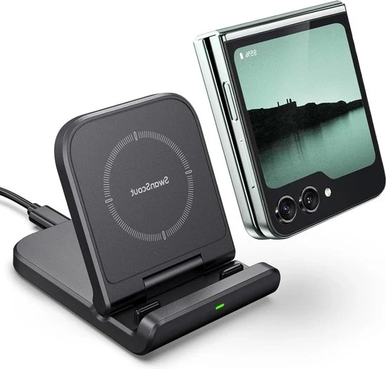 Oplader Opvougbile Semplice per Galaxy Z Flip 6/5/4/3 - Stazione di Ricarica Senza Fili per Z Flip/Moto Razr40 - Nessuna Adattatore di Ricarica
