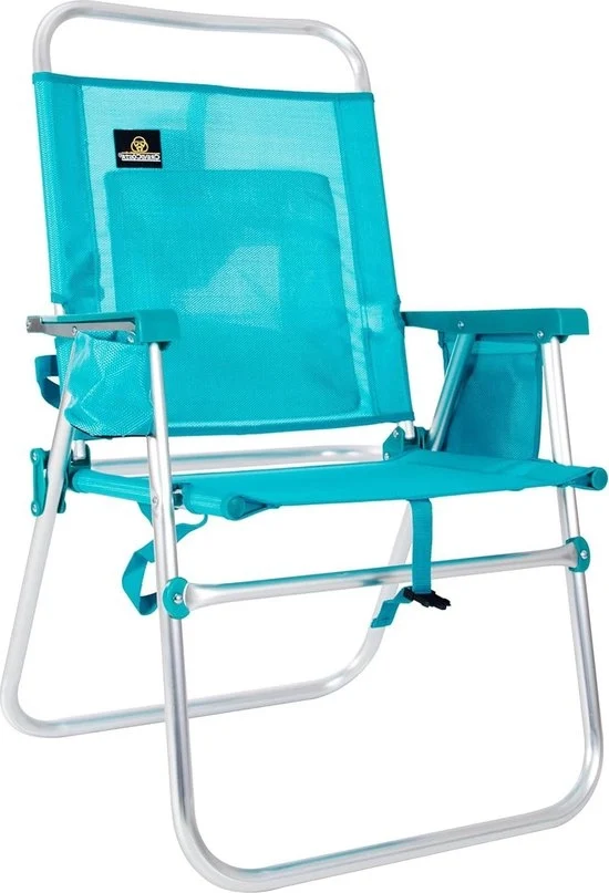 Beach Chair Opvouabile 28082 - Stabile e Comodo - Sedia da Spiaggia Opvouabile Blu Turquoise