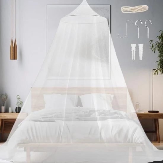 Tenda da letto per due persone/letto singolo - rete antizanzare fine per interni ed esterni - bianca