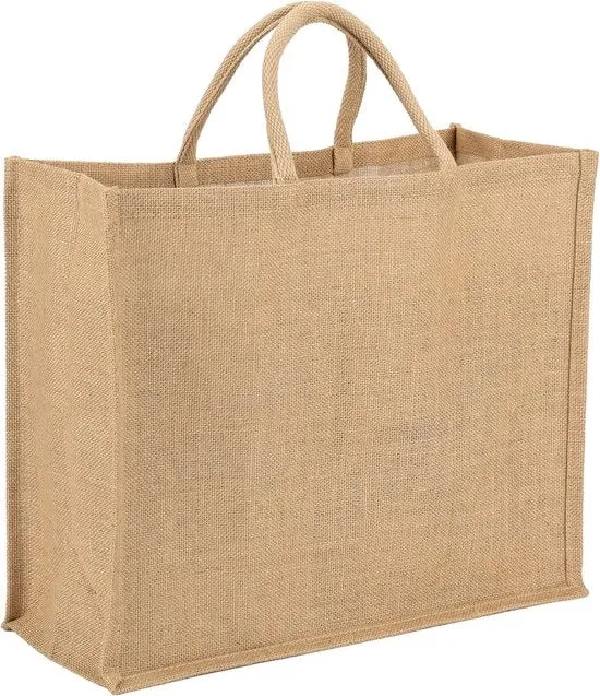 Borsa multifunzionale per spesa - juta - 25 l - colore naturale - 45 x 19 x 33 cm