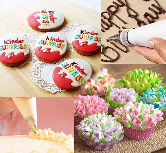 300 sacchetti da spray di diverse dimensioni - sacchetto da spray riutilizzabile per torte di fondant e cupcake - S + M + L sacchetti da spray usa e getta