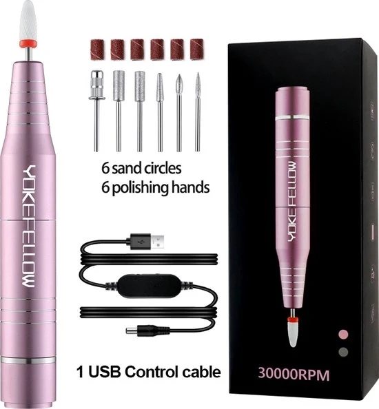 Manicure a Flessibilità - Cura Personale - Flessibili per Unghie - Manicure - 30000 giri al minuto motore - Rosa
