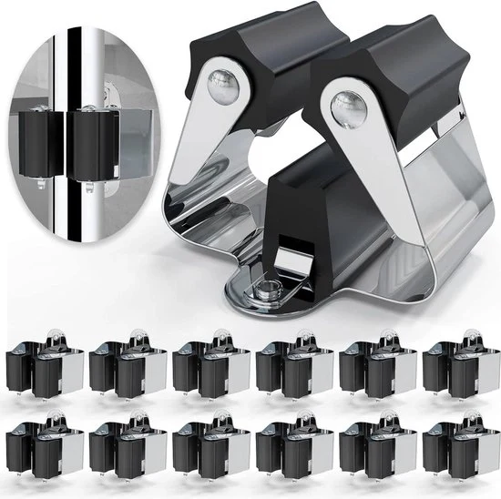 Sostegno per strumenti per scopa - Sistema di appoggio per scopa per attrezzature da giardino - Multi Wand Sostegno con Materiale di Montaggio - Nero Sostegno per Strumenti per Parete