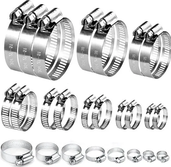 Set di 90 pezzi in acciaio inossidabile 304 - clip per tubi regolabili - gas tubi acqua giardino - casa