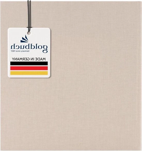 Album fotografico con copertina di lino - ricordo e archiviazione foto - 1 pezzo - beige - 60 pagine - 25 x 25 cm