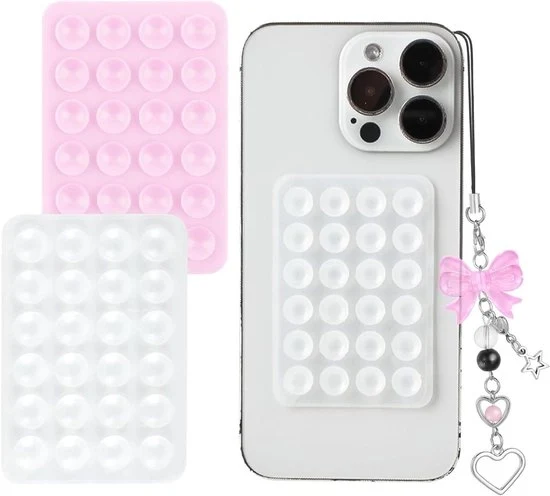 Due pezzi di supporto per telefono con presa di sicurezza in silicone con cavo di ricarica e supporto per fidget per riflessi per selfie e video TikTok - Compatibile con IOS e Android