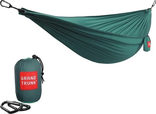 Hangmat da campeggio ultraleggera per campeggio, escursioni, trekking, spiaggia - materasso da viaggio leggero e portatile verde.