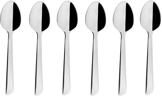 Set di 6 cucchiai per caffè - acciaio inossidabile - 11 cm - design esclusivo