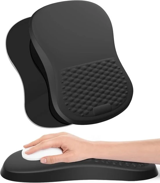 Matrice ergonomico per mouse con supporto per palmo - design massaggiante - 1 pezzo - nero - schiuma espansa