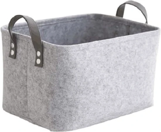 Cassa di stoccaggio pieghevole grigia rettangolare per capi e asciugamani grandi 38 x 28 x 24 cm con maniglie morbide