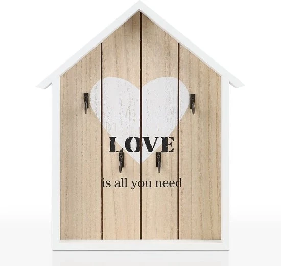 Pannello di chiusura in legno - Pannello di ingresso vintage - 1 pezzo - Bianco - Legno - 29,5 x 21,5 x 3,5 cm