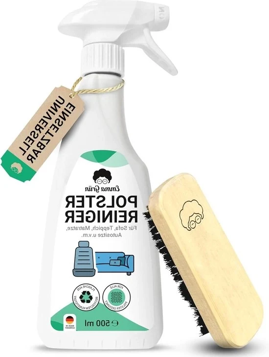Reinigatore per Banconi e Sedili Auto 500ml - Pulitore Duraturo per Banconi - Pulitore per Tessuti con Spazzola - Eliminatore Macchie Verdi di Emma - Prodotto di Germania pulitore per Mobili