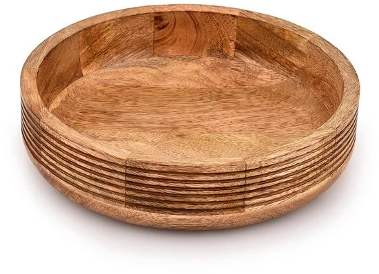 Scatola per frutta in legno di mango artigianale - multifunzionale - 1 pezzo - naturale - 10" x 10" x 2,5