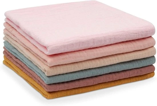 Set di Asciugamani per Bambini, 6 pezzi, 100% Cotone, Quadrato per Pannolino, Adatto per Ragazzi e Ragazze (30x30cm)