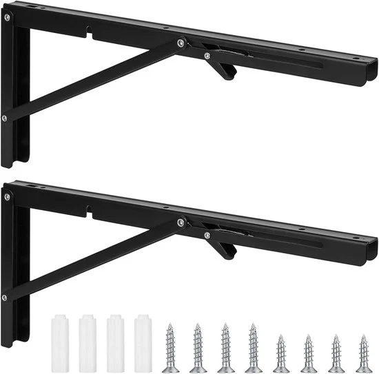 Console di chiusura - supporto angolare robusto - nero - 40 cm