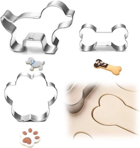 Forme per biscotti per cani - 3 pezzi - per decorazione di torte