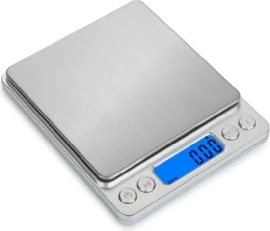 Ponderosimeter da precisione - Ponderosimeter da precisione 0,01 Grammi - Ponderosimeter da cucina - Ponderosimeter a milligrammi - 0,01 a 500 grammi - Argento