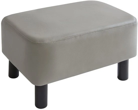 Banco per piedi moderno - grigio - pelle in PU - 42 cm
