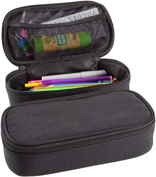 Organizzatore di grande capacità per scuola e ufficio - Nero Etui per ragazzi