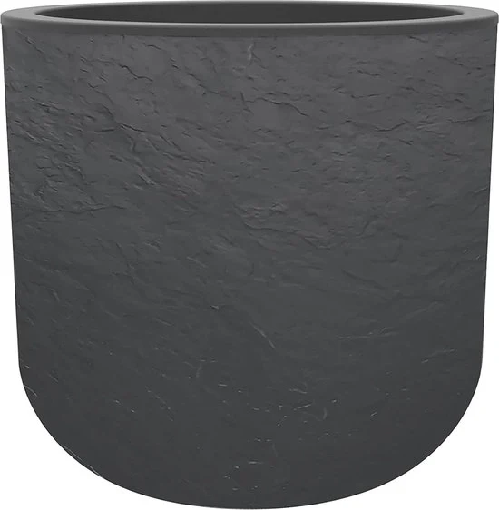 Tazza Rotonda 40 cm 325 L Zona di Accumulo Acqua Imitazione Pietra - Ø 385 x H 368 cm - Grigio Antracite - Tazza per Piante Tazza per Fiori