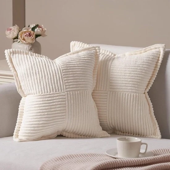 Set di cuscini decorativi - Corduroy morbido - Set di 2 - 45x45 cm