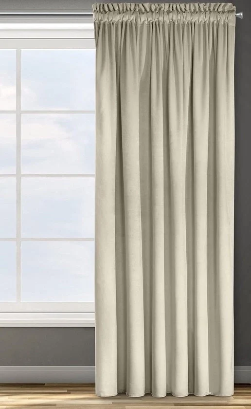 Gordino di oscuramento Satin Cordone per tenda Lineare Camera da letto Camera da soggiorno Lungo 140x270 cm Tende beige pronte all'uso con ganci