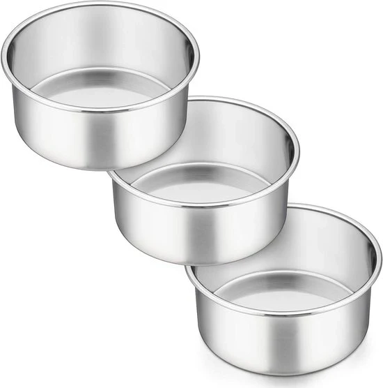 Set di Torte a forma Rotonda da 3 - Acciaio Inossidabile - 16 cm