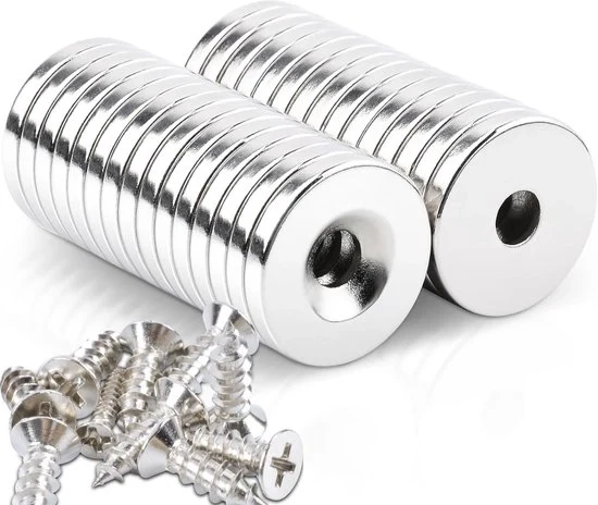 Magneti Neodymium con Foro - 30 pezzi - 18 x 3 mm
