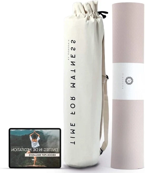 Mat per yoga extra spesso 183 x 68 cm - 6 mm - sportmat con superficie antiscivolo TPE - libero da sostanze pericolose - mat per ginnastica anti-allergenica - inclusa attrezzatura per yoga e libro digitale