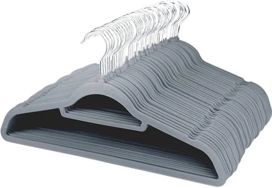 Hangers in flanella ultradensa - Antiscivolo - Set da 20 - Grigio