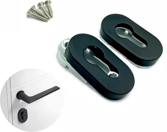 Ovali protezioni per cardini - 2 set - nero scuro - acciaio inossidabile