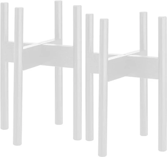 Supporti per piante in bambù - regolabili - 2 pezzi - bianchi - legno di bambù