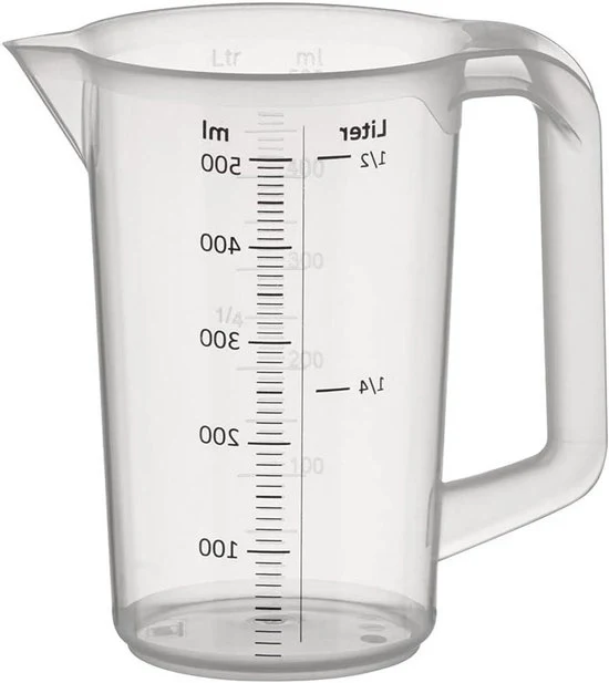 Misuratore da 0,5 litri in plastica con divisioni di misura - 1 pezzo