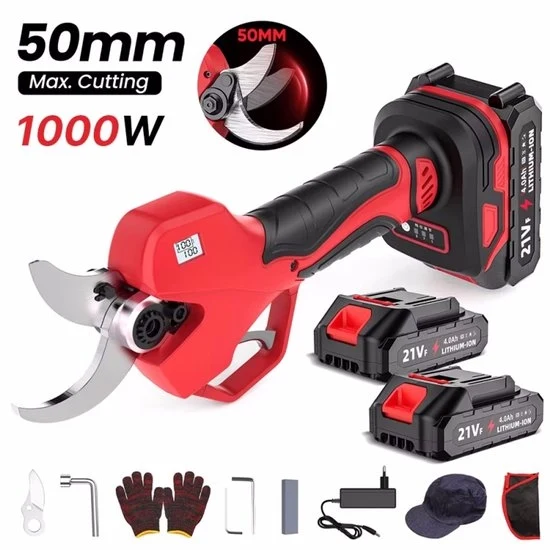 Snoeischaar elettrica - 1000W - 50MM - Senza motore a ingranaggi - 2 Batterie