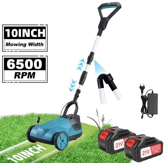 Mini-grasmaaier elettrico - Senza fili - Scalabile - Manuale - Regolazione della altezza di taglio