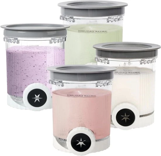 Contenitore e coperchio compatibile con la serie NC700 NC701 Ninja Creami Swirl, in materiale BPA gratuito e lavabile in lavastoviglie (4 pezzi)