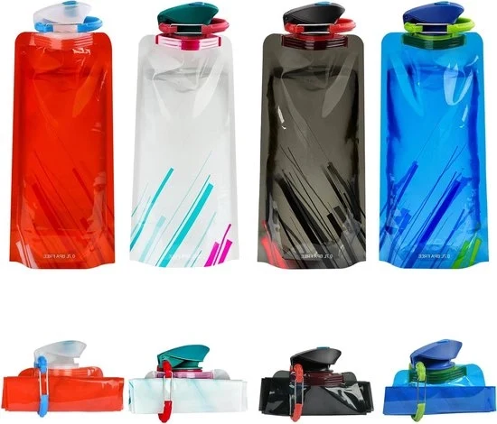 Sportfles opvouabile - BPA libero - 4 pezzi - 700 ml - Flessibile