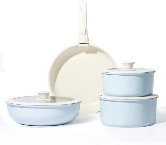 Set di pentole - Pentola con coperchio - Pentola da stufato - Padella - Padella da wok