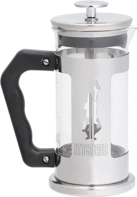 Caffettiera a stantuffo - filtro a stantuffo francese - contenitore in acciaio inossidabile - bicchiere in vetro borosilicato - resistente al lavastoviglie - 350 ml - 3 tazze - caffè/tè a stantuffo