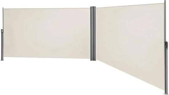 Tenda a doppia parete 16 x 6 m - tenda ripiegabile - protezione dalla pioggia - schermo da vento - schermo solare - beige - schermo da vento ripiegabile