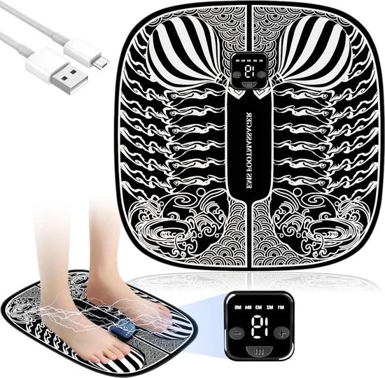 Piedi EMS con 6 modalità di massaggio e 19 livelli - apparecchio elettrico a USB per massaggiatore elettrico per piedi