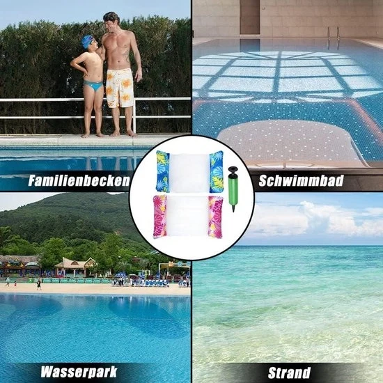 2 pezzi di lettini gonfiabili per piscina - lettino gonfiabile con rete - materasso gonfiabile per piscina.