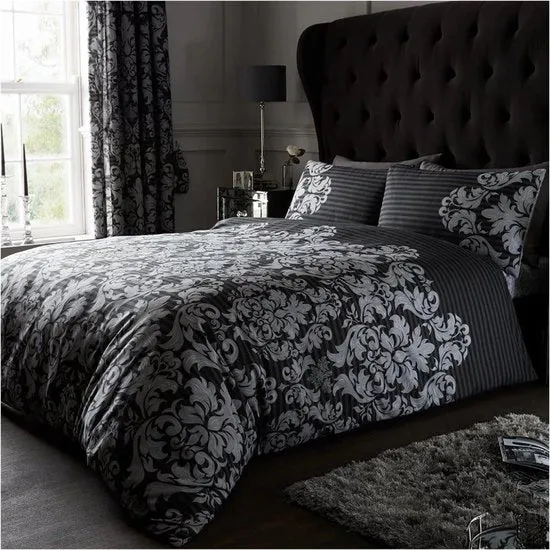 Set di coperte da letto a un posto con tessuto policotton - nero - 135 x 200cm coperta da letto 160x200