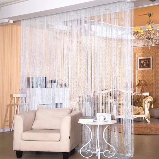 Portaletti con frange - Distributore di spazio e protezione dalle zanzare - 100 cm x 200 cm - Bianco Portaletti