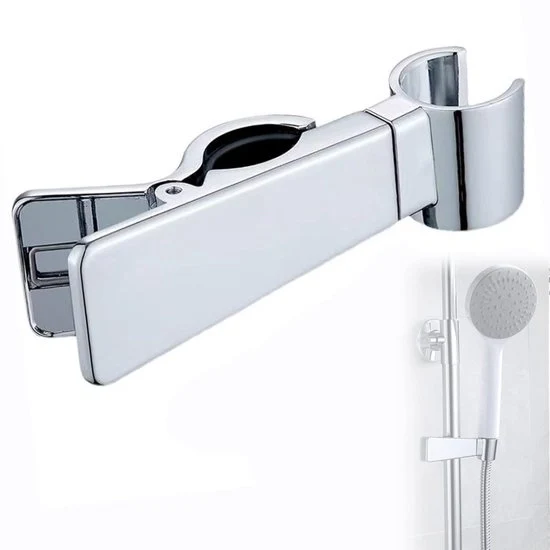 Supporto per douchekop con viti a molla e clip per tubi da 18 a 25 mm