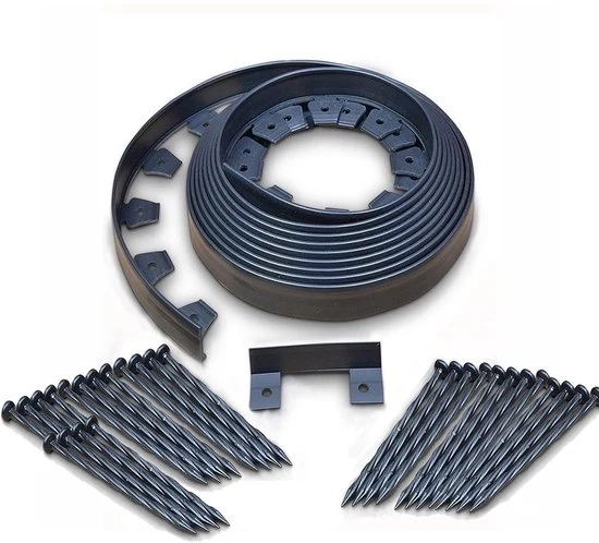 Gazon flessibile per giardino - 10 cm Alto - 10 Metri Lungo - Plastica - Nero