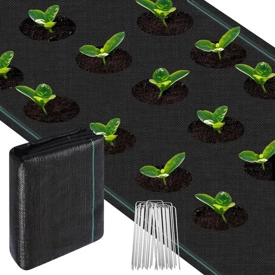 Tessuto per la lotta alle erbacce extra resistente - 2 pezzi - 100 g/m² - 2 x 3 m